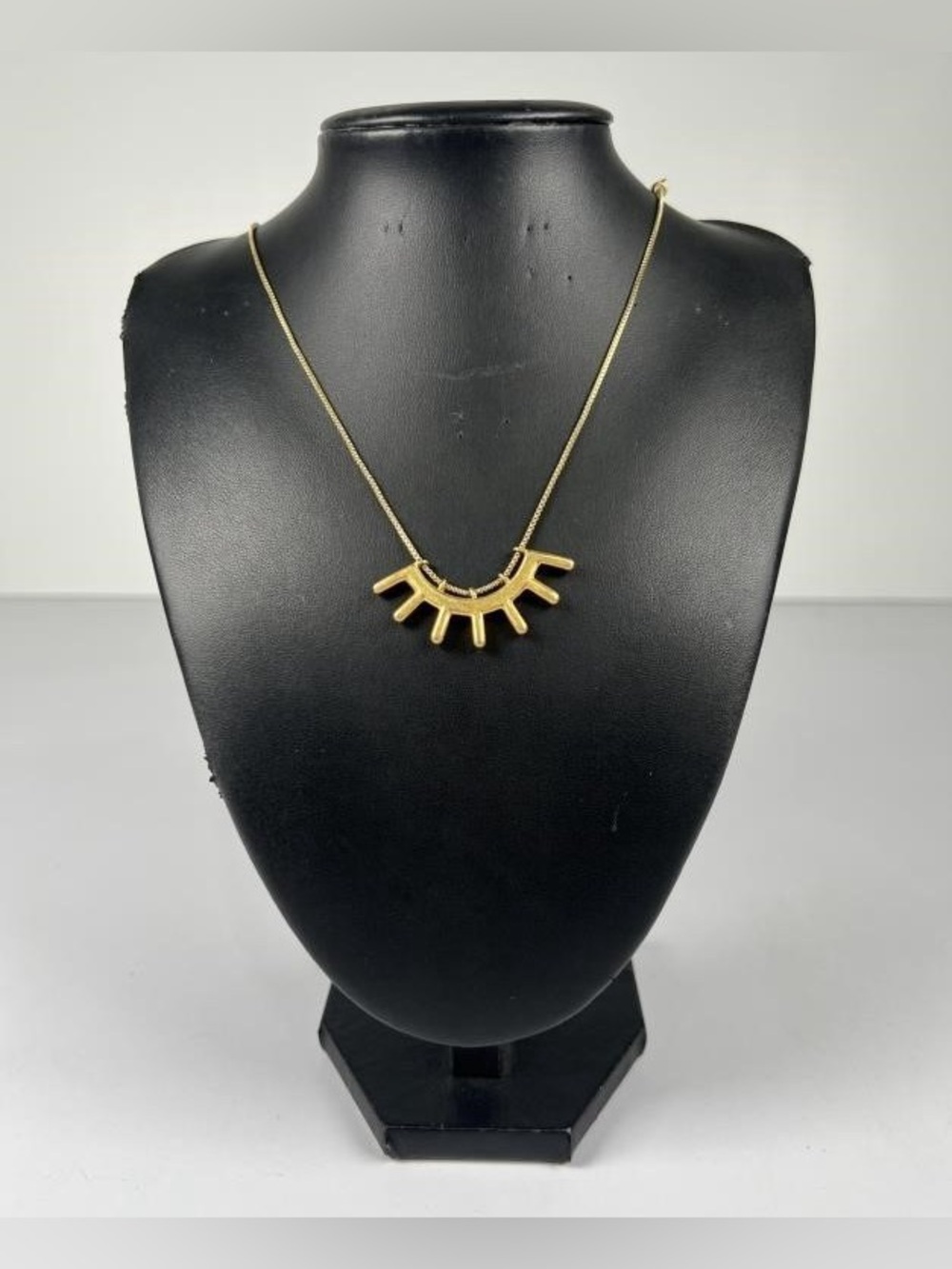 Madewell Gold Sunburst Pendant Necklace with Fringe Hoop Earrings - Picture 2 of 10